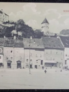 Carte Postala, Sighisoara, vedere spre piata, 1919