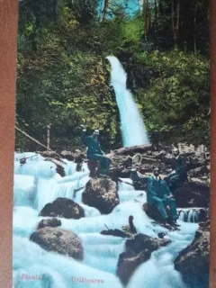 Carte postala, Sinaia, Cascada Urlatoarea, 1924