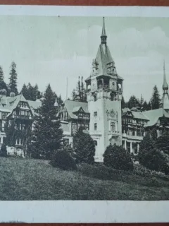 Carte postala, Sinaia Castelul Peles, 1928