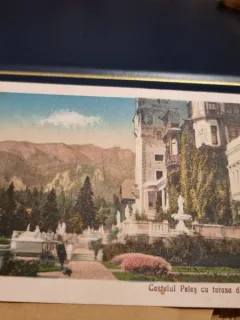 Carte Postala - Sinaia. Castelul Peles cu terasa din fata