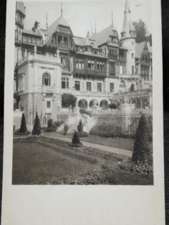 Carte postala, Sinaia, Castelul Peles, fatada, perioada interbelica