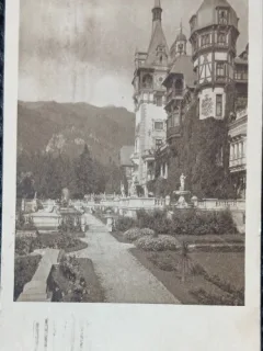 Carte Postala, Sinaia, Castelul Peles, fatada si terase, 1924
