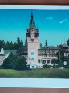 Carte postala, Sinaia Castelul Peles, perioada interbelica