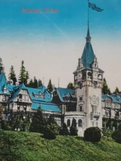 Carte postala, Sinaia, Castelul Peles, perioada interbelica
