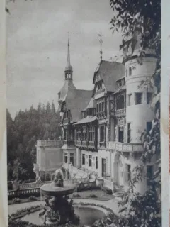 Carte postala, Sinaia, Castelul Peles, perioada interbelica