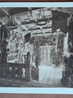 Carte postala, Sinaia, Castelul Peles Sala de Arme, perioada interbelica