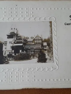 Carte postala, Sinaia Castelul Pelisor, perioada interbelica