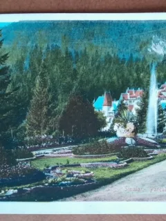 Carte postala, Sinaia, Parcul Castelului Peles, perioada interbelica