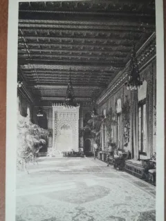 Carte postala, Sinaia, Sala Mauresc a Castelului Peles, perioada interbelica