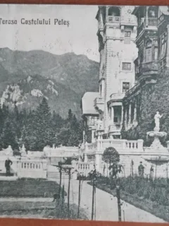 Carte postala, Sinaia, Terasa Castelului Peles, 1943