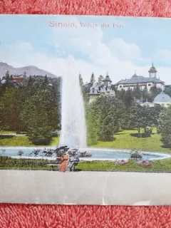 Carte postala, Sinaia, vedere din parc, 1923