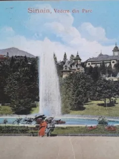 Carte postala, Sinaia, vedere din parc, 1923