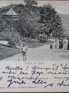 Carte postala, Sinaia vedere din parc, inceput de secol XX