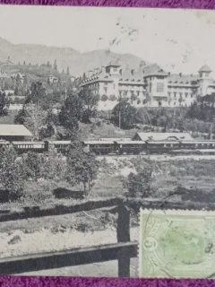 Carte Postala, Sinaia, Vedere generala si Hotel Caraiman, 1908
