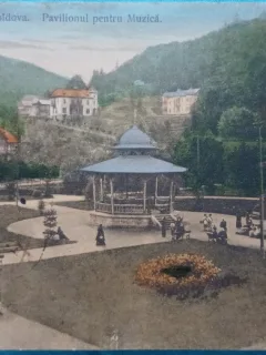 Carte Postala, Slanic Moldova, Pavilionul pentru Muzica, 1915