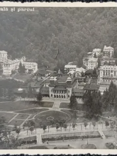 Carte Postala, Slanic Moldova, vedere generala si parcul, 1938