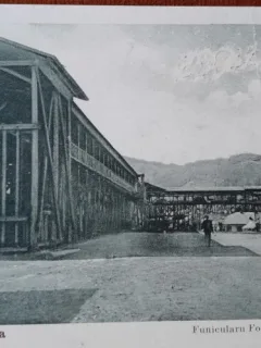 Carte postala, Slanic Prahova, funicularu Forestiera Slanic, 1934