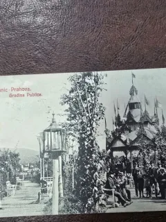 Carte postala, Slanic Prahova Gradina publica 1911