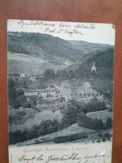 Carte postala, statiunea balneara Gießhübl-Sauerbrunn  din Boemia, 1901