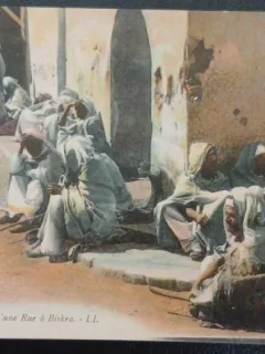 Carte postala strada in Biskra, Algeria, perioada interbelica