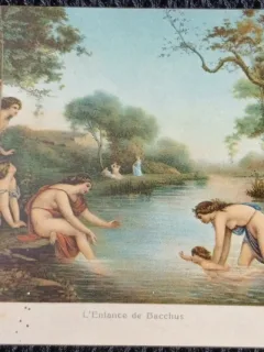 Carte Postala, Tablou Ranvier-lEnfance de Bacchus, Muzeu din Paris, 1916