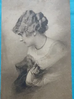 Carte Postala, Tanara cu coc, 1930