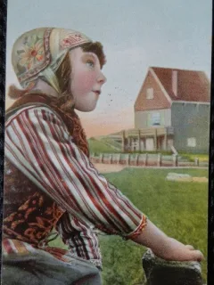 Carte Postala, Tanara din Marken, sat in Olanda, perioada interbelica