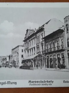 Carte postala, Targu Mures, vedere din piata Regele Ferdinand, 1927