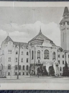 Carte postala, Targul Mures, Primaria, 1923
