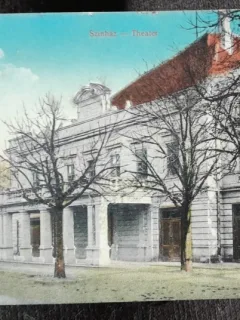 Carte postala, teatrul din Sibiu, 1928