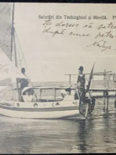 Carte Postala, Techirghiol, plimbare cu barca, 1922
