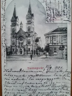 Carte postala, Timisoara, Catedrala Romano catolica, 1901