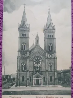 Carte postala, Timisoara, Fabrica - Biserica rom. cat., 1928
