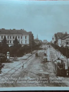Carte postala, Timisoara, Piata Axente Sevcer si Bd. Berthelot, perioada interbelica