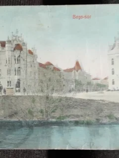 Carte postala, Timisoara, pod peste Bega, 1913