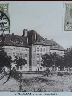 Carte postala, Timisoara, Scoala Politehnica,1931