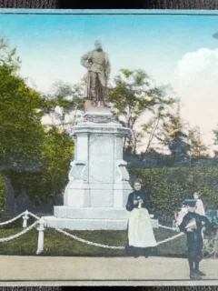 Carte postala, Timisoara statuia generalului austriac Anton Scudier, perioada interbelica