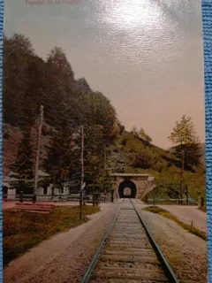 Carte postala, Tunelul de la Busteni, 1912