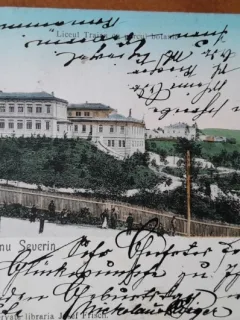 Carte postala, Turnu Severi, Liceul Traian, 1915