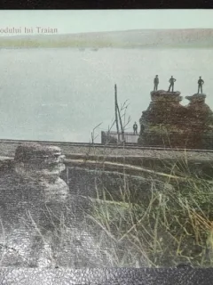 Carte postala, Turnu Severin Ruinele Podului lui Traian, 1910