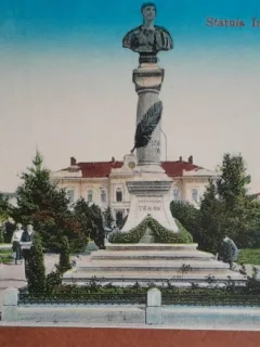 carte postala, Turnu-Severin, Statuia Imparatului Traian, perioada interbelica