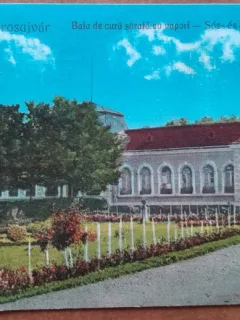 Carte postala, Uioara, Baia de cura sarata cu aburi, 1927