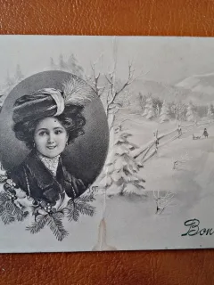 carte postala urari de an nou1920, necirculata