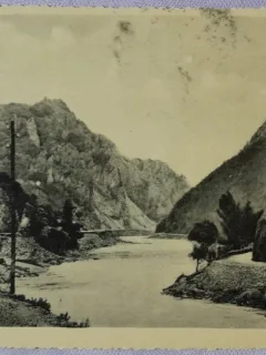 Carte postala, Valea Oltului, catre Caineni, 1937
