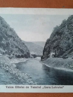 Carte postala, Valea Oltului cu Tunelul Gura Lotrului, 1930