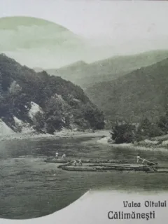 Carte postala, Valea Oltului la Caciulata, 1927