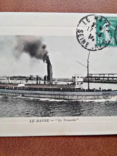 Carte postala vapor Le Havre - Le Trouville, 1914
