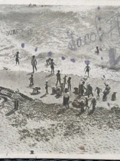 Carte postala, Vasile Roaita, Colonie de copii la mare, 1954