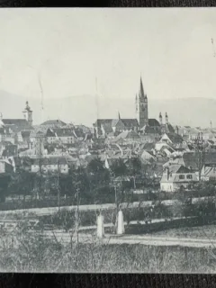 Carte postala, vedere generala Sibiu, 1925