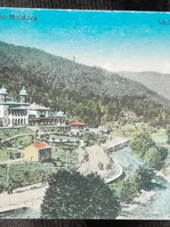 Carte postala, vedere generala Slanic Moldova, 1921